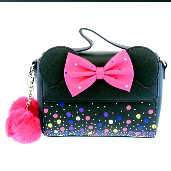 minnie mouse pink bow crossbody bag by loungefly